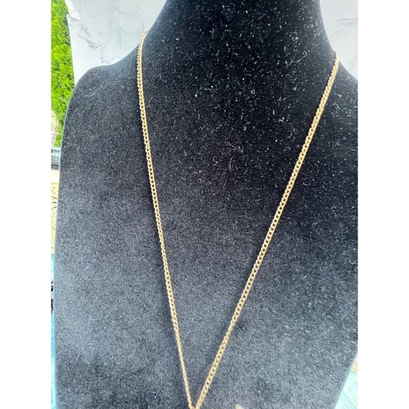 Long Gold Tone Fringe Geometric Pendent Tassel Necklace - Picture 4 of 8
